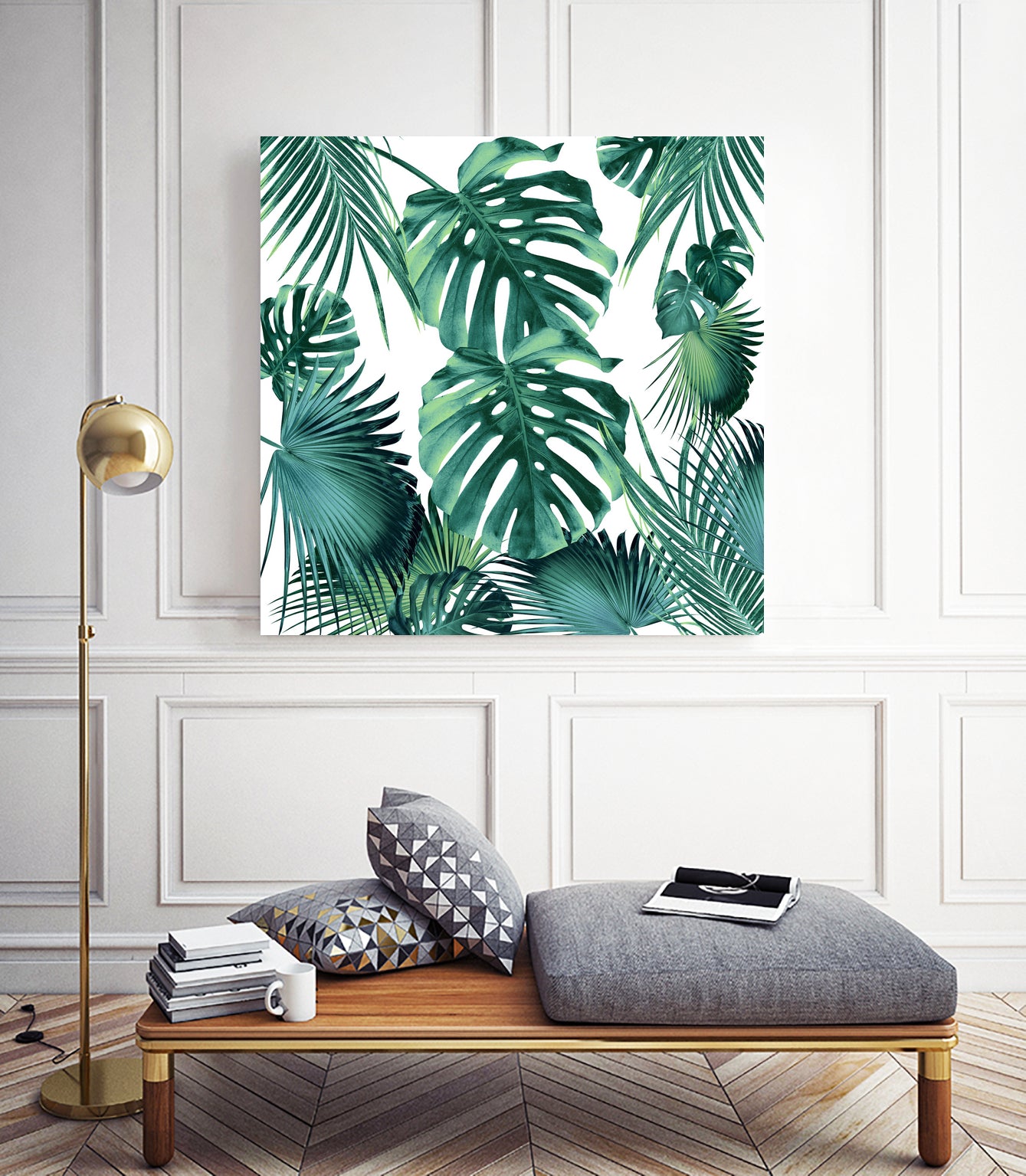 Tropical Summer Leaves Jungle Pattern #1 #tropical #decor by Anita & Bella Jantz on GIANT ART - green photo illustration