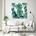 Tropical Summer Leaves Jungle Pattern #1 #tropical #decor by Anita & Bella Jantz on GIANT ART - green photo illustration