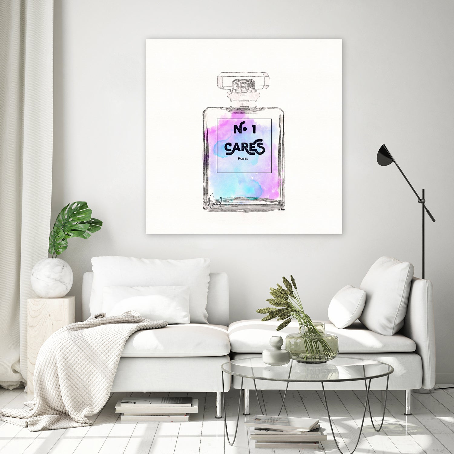 N.1 Cares Perfume-Watercolor by Oriana Cordero on GIANT ART - fuchsia digital drawing