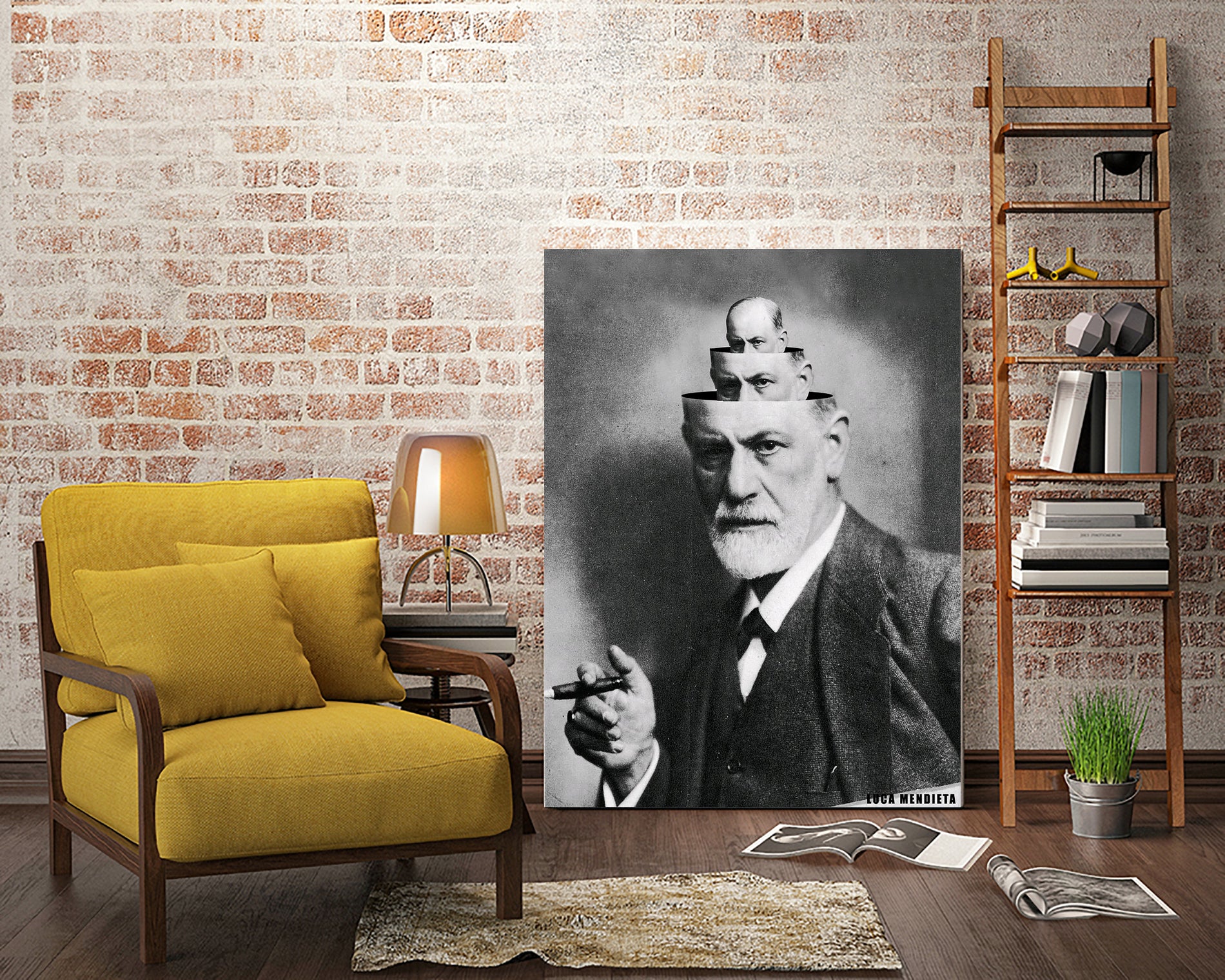 Sigmund Freud by Luca Mendieta on GIANT ART - white photo manipulation
