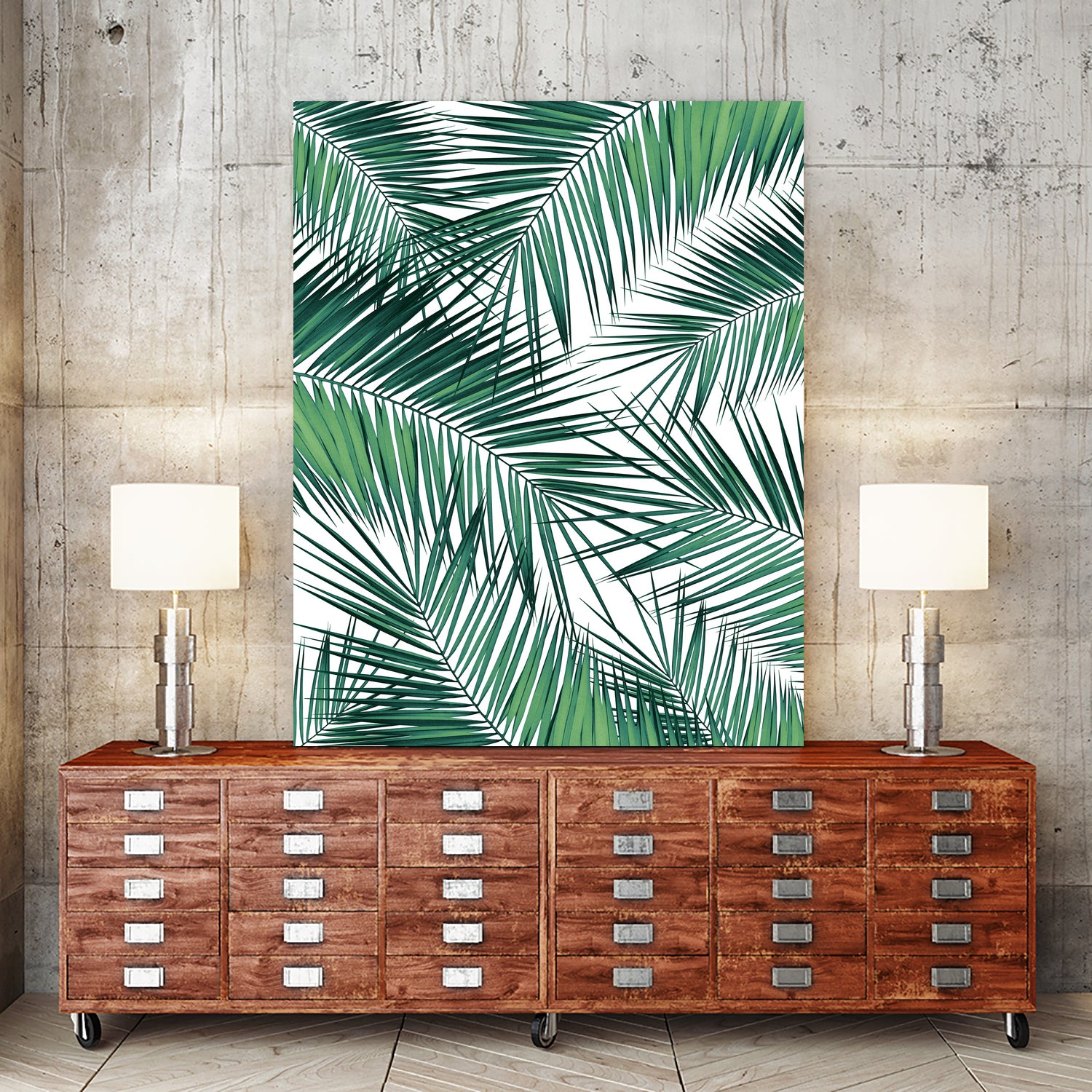 Palm Leaves - Green Cali Vibes #2 #tropical #decor #art by Anita & Bella Jantz on GIANT ART - green photo illustration