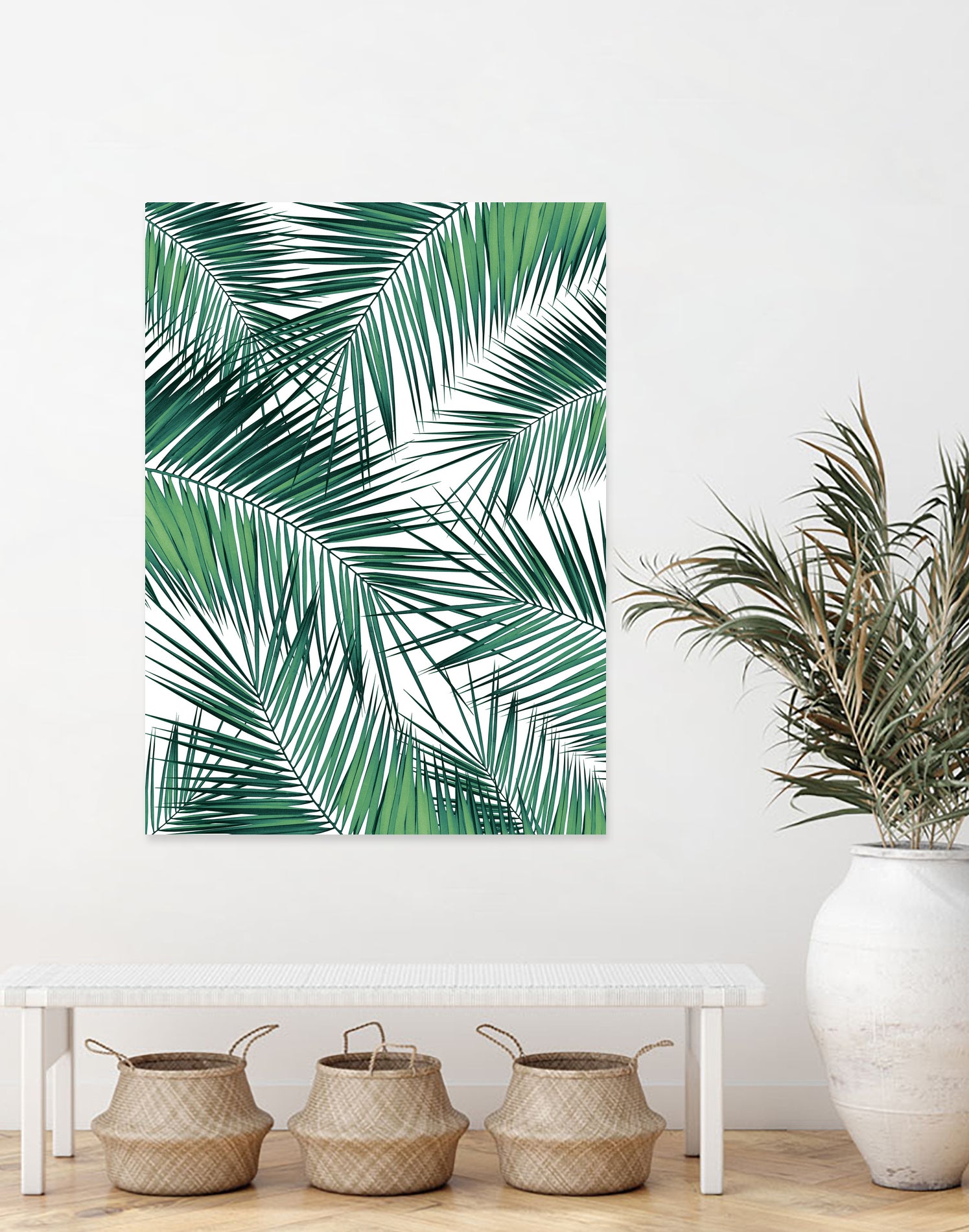 Palm Leaves - Green Cali Vibes #2 #tropical #decor #art by Anita & Bella Jantz on GIANT ART - green photo illustration