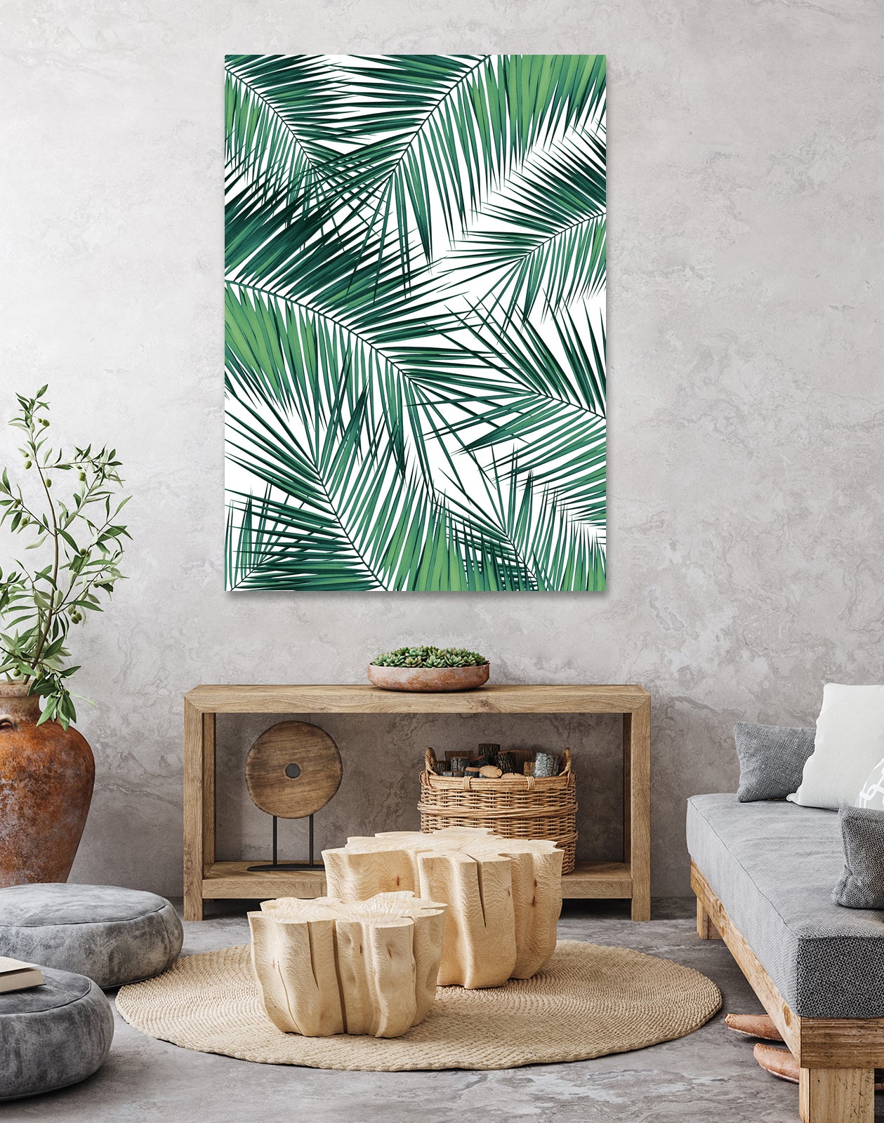 Palm Leaves - Green Cali Vibes #2 #tropical #decor #art by Anita & Bella Jantz on GIANT ART - green photo illustration