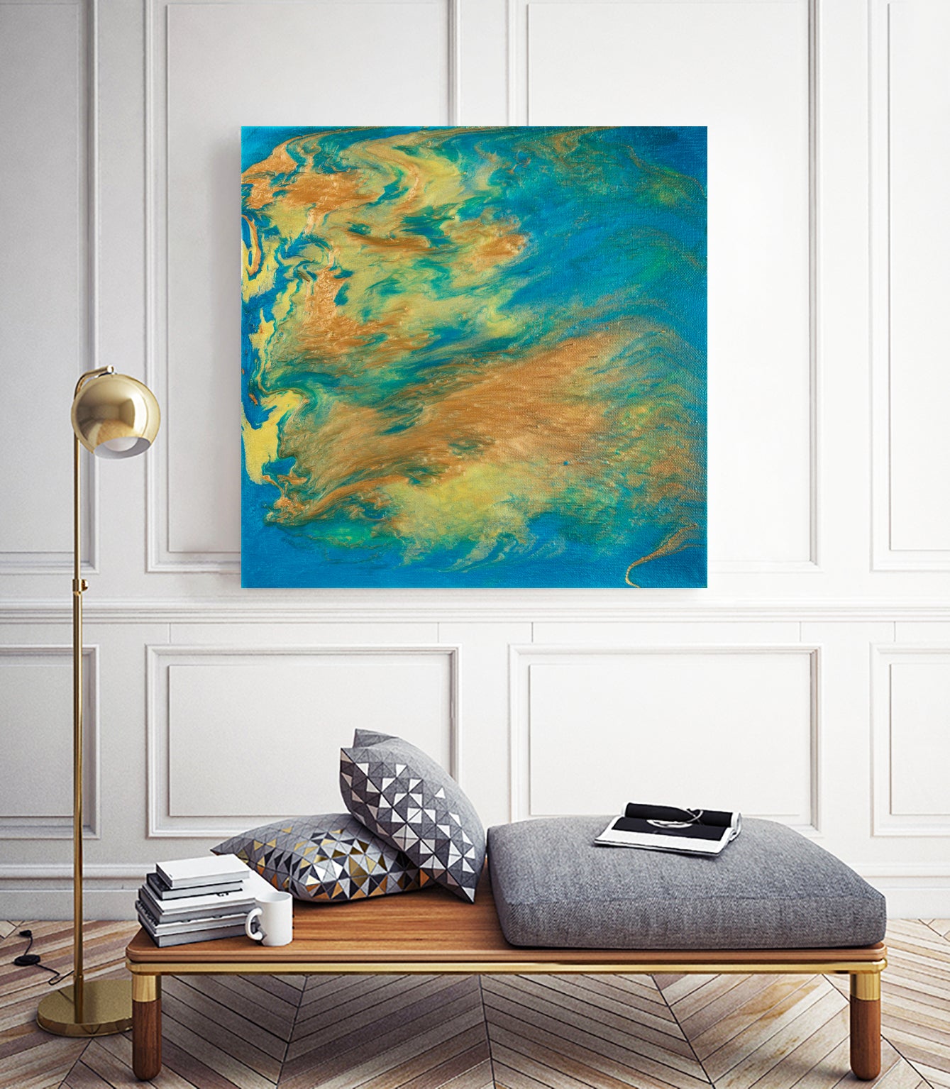 There Was an Attempt by Jennifer Walsh on GIANT ART - blue mixed media