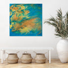 There Was an Attempt by Jennifer Walsh on GIANT ART - blue mixed media