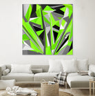 Grey-light-green geometry by Dmitry Chernov on GIANT ART - green digital painting