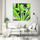 Grey-light-green geometry by Dmitry Chernov on GIANT ART - green digital painting