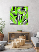 Grey-light-green geometry by Dmitry Chernov on GIANT ART - green digital painting