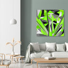 Grey-light-green geometry by Dmitry Chernov on GIANT ART - green digital painting