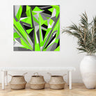 Grey-light-green geometry by Dmitry Chernov on GIANT ART - green digital painting