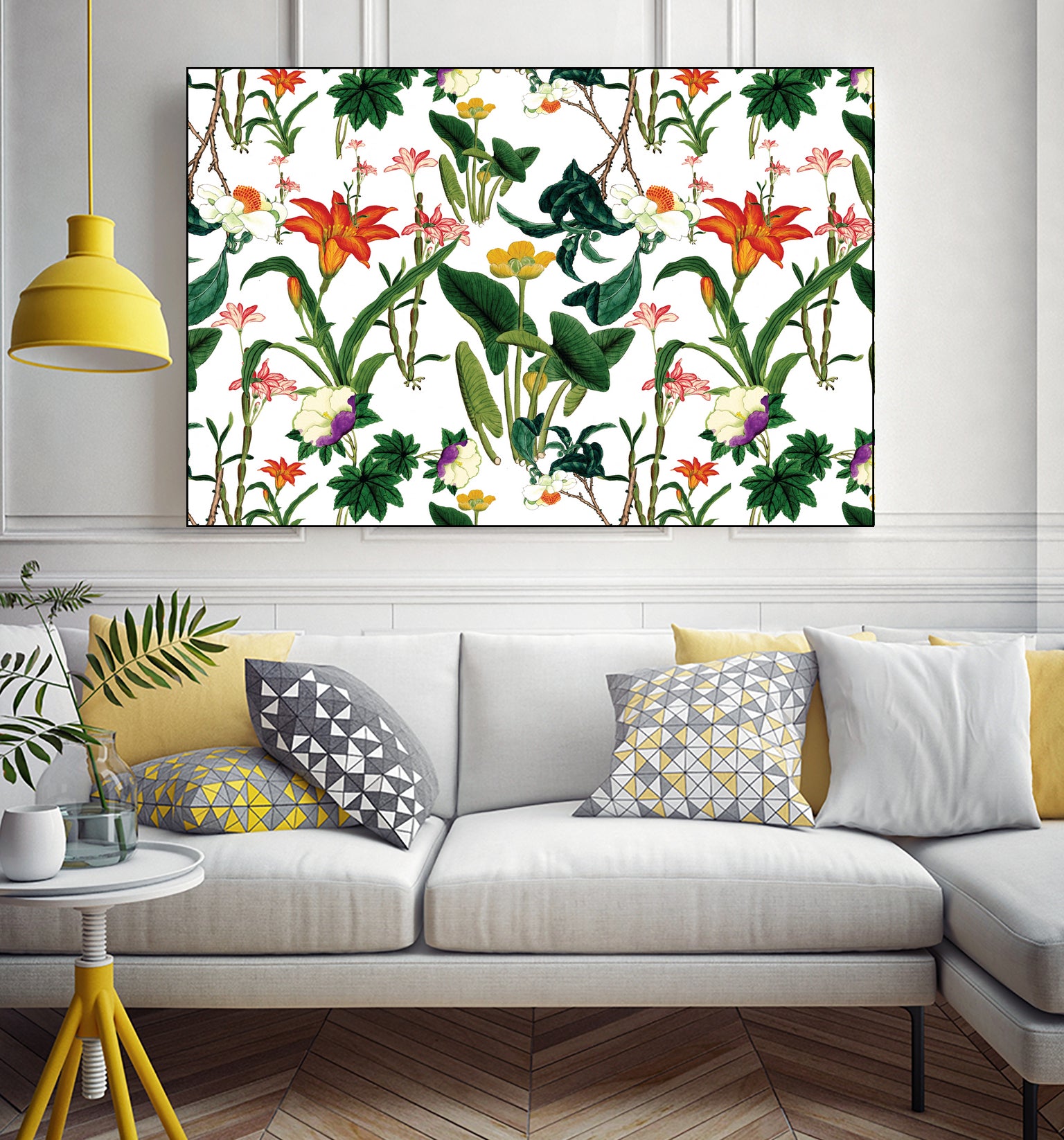 vintage floral white by susana costa on GIANT ART - yellow photo manipulation