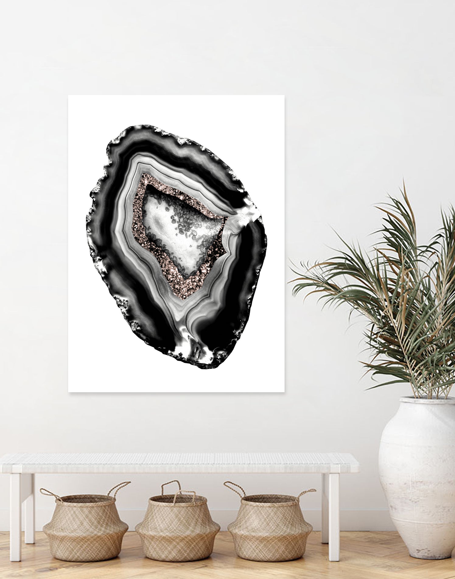 Agate Rose Gold Glitter Glam #1 #gem #decor #art by Anita & Bella Jantz on GIANT ART - gray photo illustration