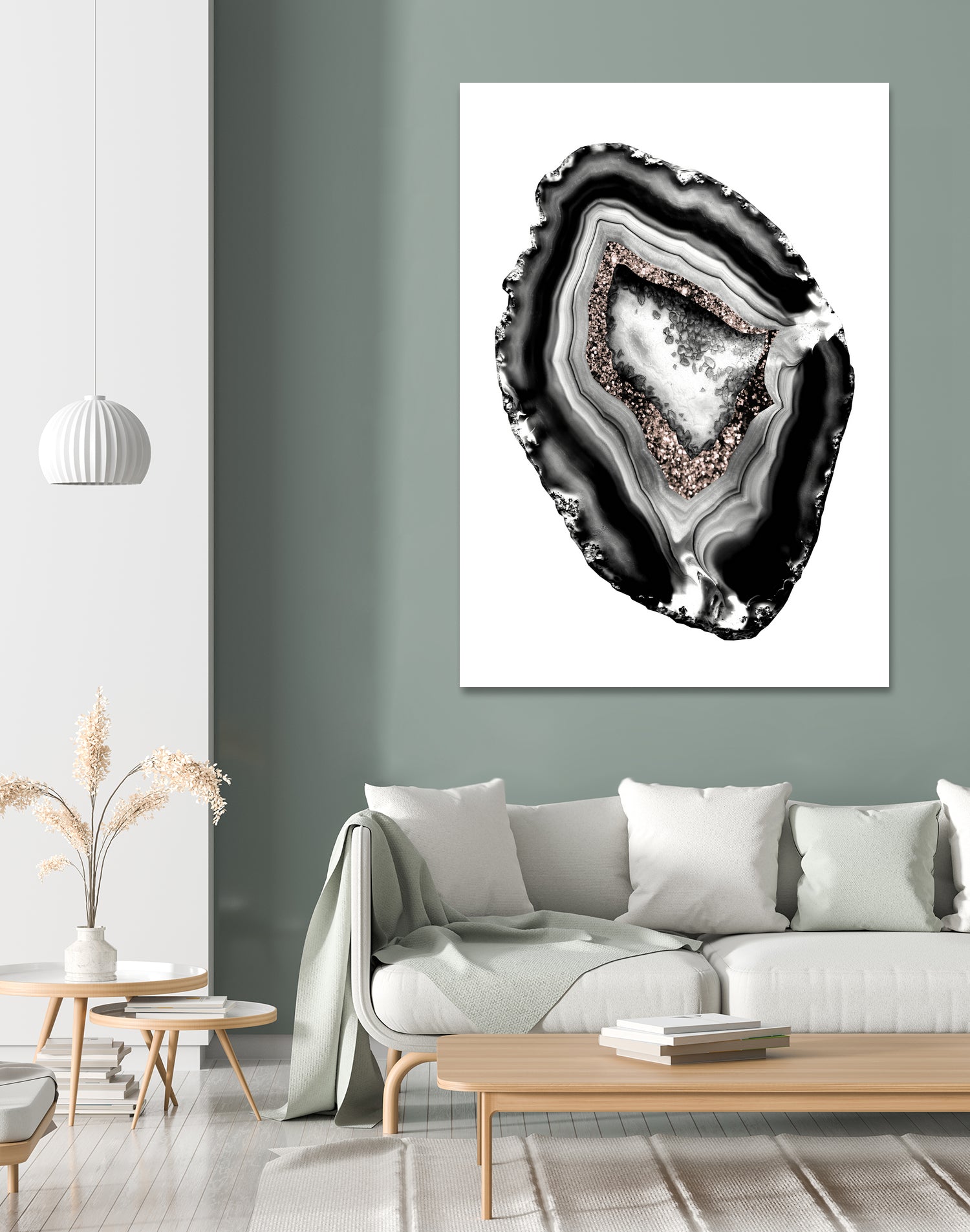Agate Rose Gold Glitter Glam #1 #gem #decor #art by Anita & Bella Jantz on GIANT ART - gray photo illustration