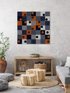 Navy & Rust Squares and Circles by Blerta Karahoda on GIANT ART - blue digital drawing