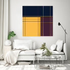 Abstract graphic I Dark blue Purple Yellow by Blerta Karahoda on GIANT ART - yellow digital drawing