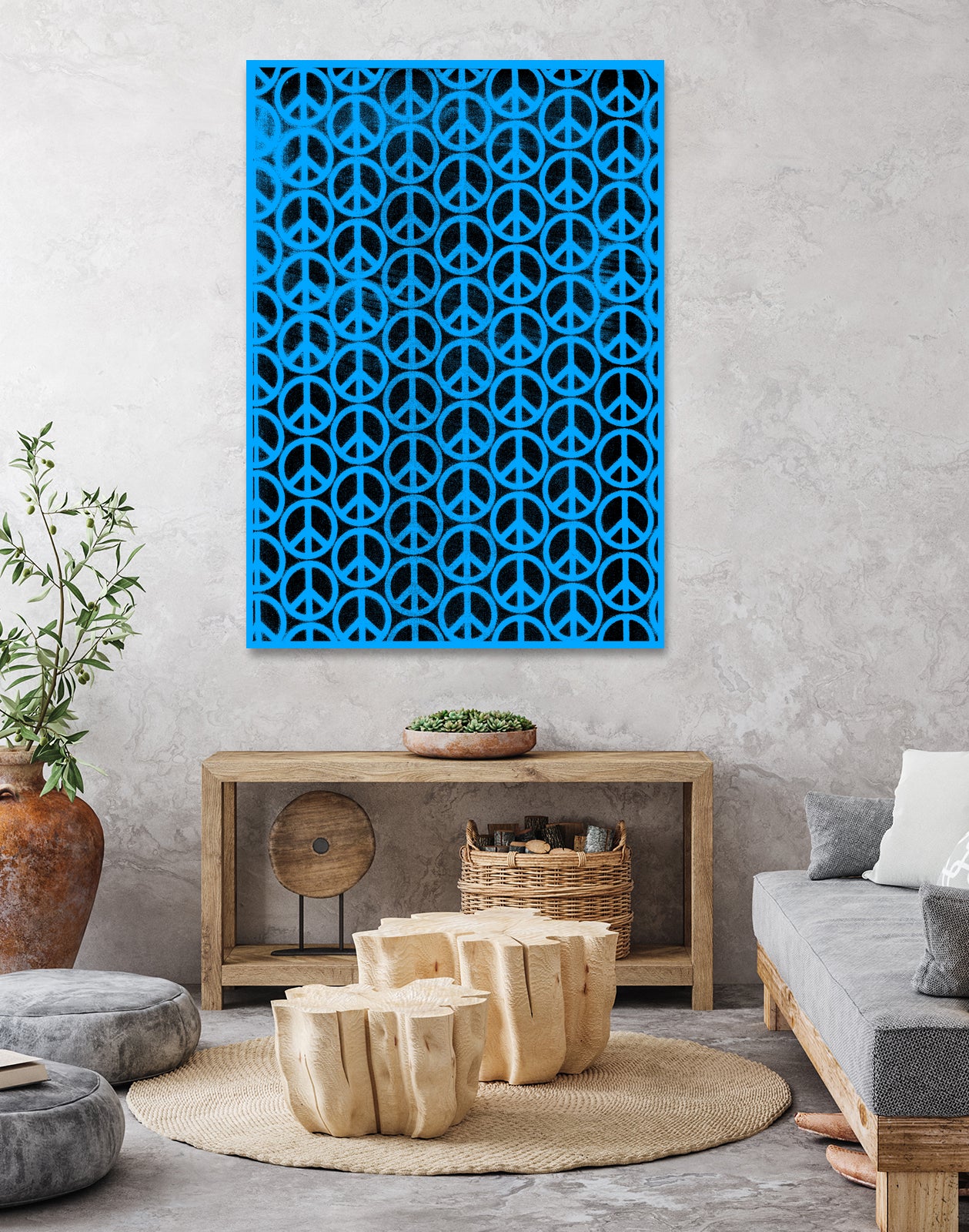 Peace Sign by OTIS PORRITT on GIANT ART - blue digital painting