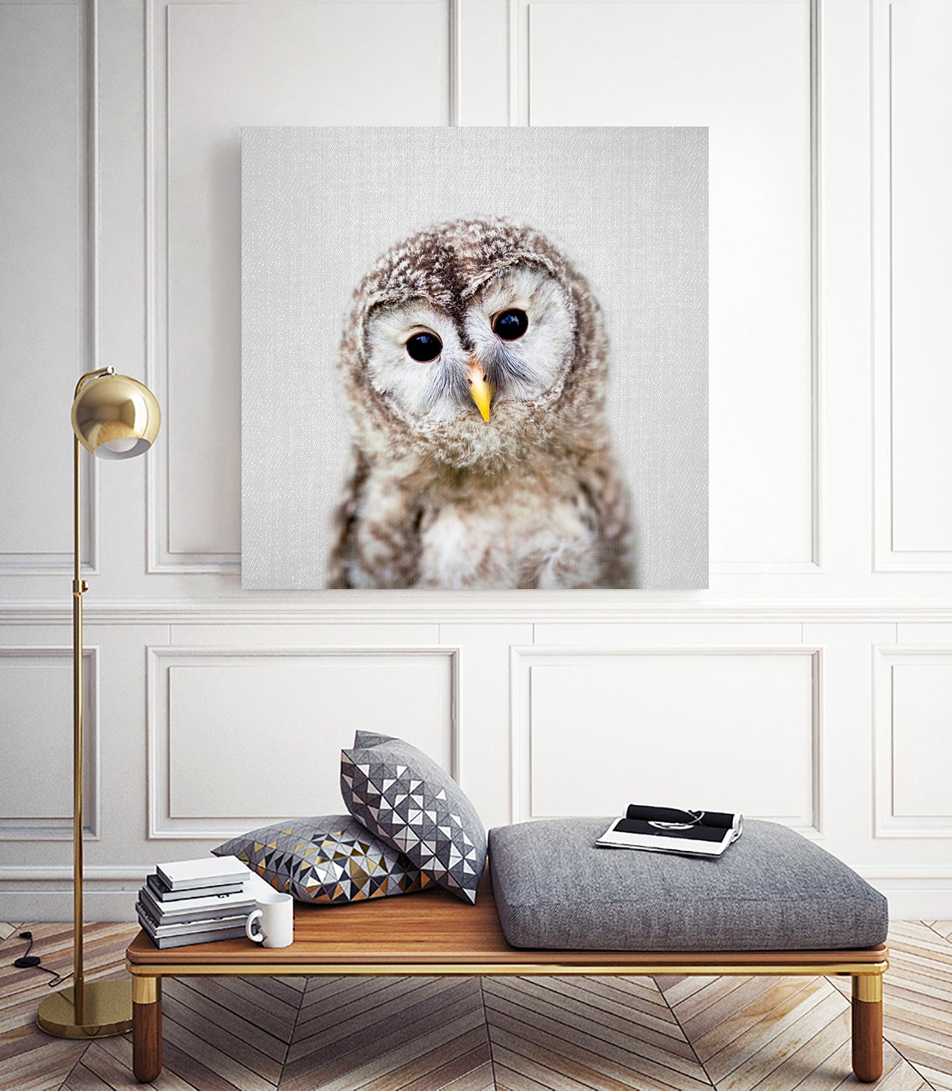 Baby Owl - Colorful by Gal Pittel on GIANT ART - brown digital painting