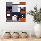 Navy & Rust Mid Century by Blerta Karahoda on GIANT ART - blue digital drawing