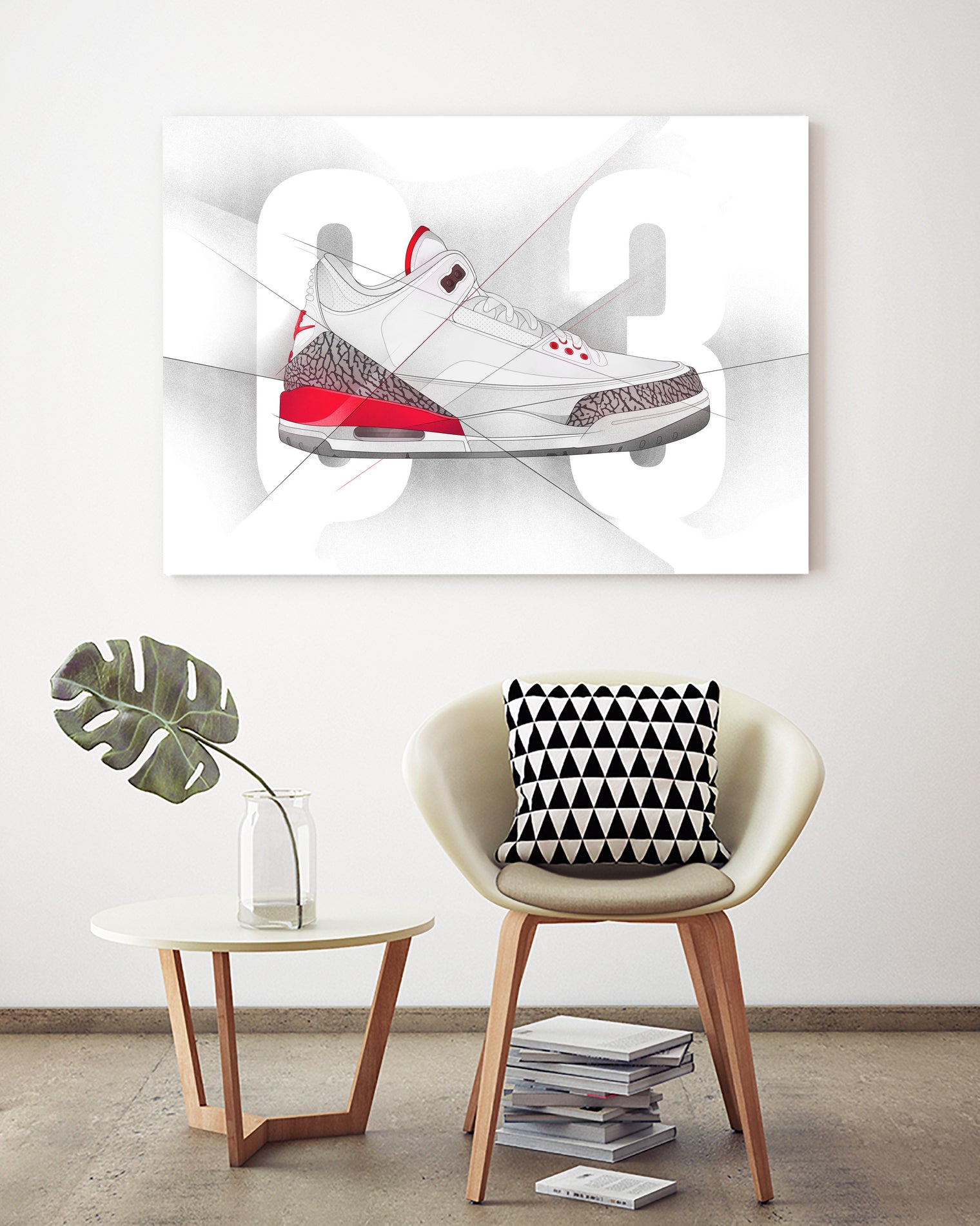 Air Jordan 03s by Francesco Scura on GIANT ART - red digital painting