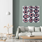 Cells - Navy Red by Blerta Karahoda on GIANT ART - blue digital painting