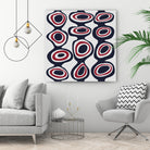 Cells - Navy Red by Blerta Karahoda on GIANT ART - blue digital painting