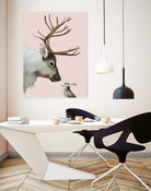 reindeer and rabbit by Laura Graves on GIANT ART - pink digital painting