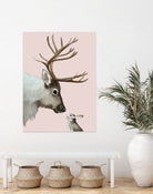 reindeer and rabbit by Laura Graves on GIANT ART - pink digital painting