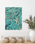 Soft Turquoise Rose Gold Marble #1 #decor #art by Anita & Bella Jantz on GIANT ART - green digital painting