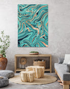 Soft Turquoise Rose Gold Marble #1 #decor #art by Anita & Bella Jantz on GIANT ART - green digital painting