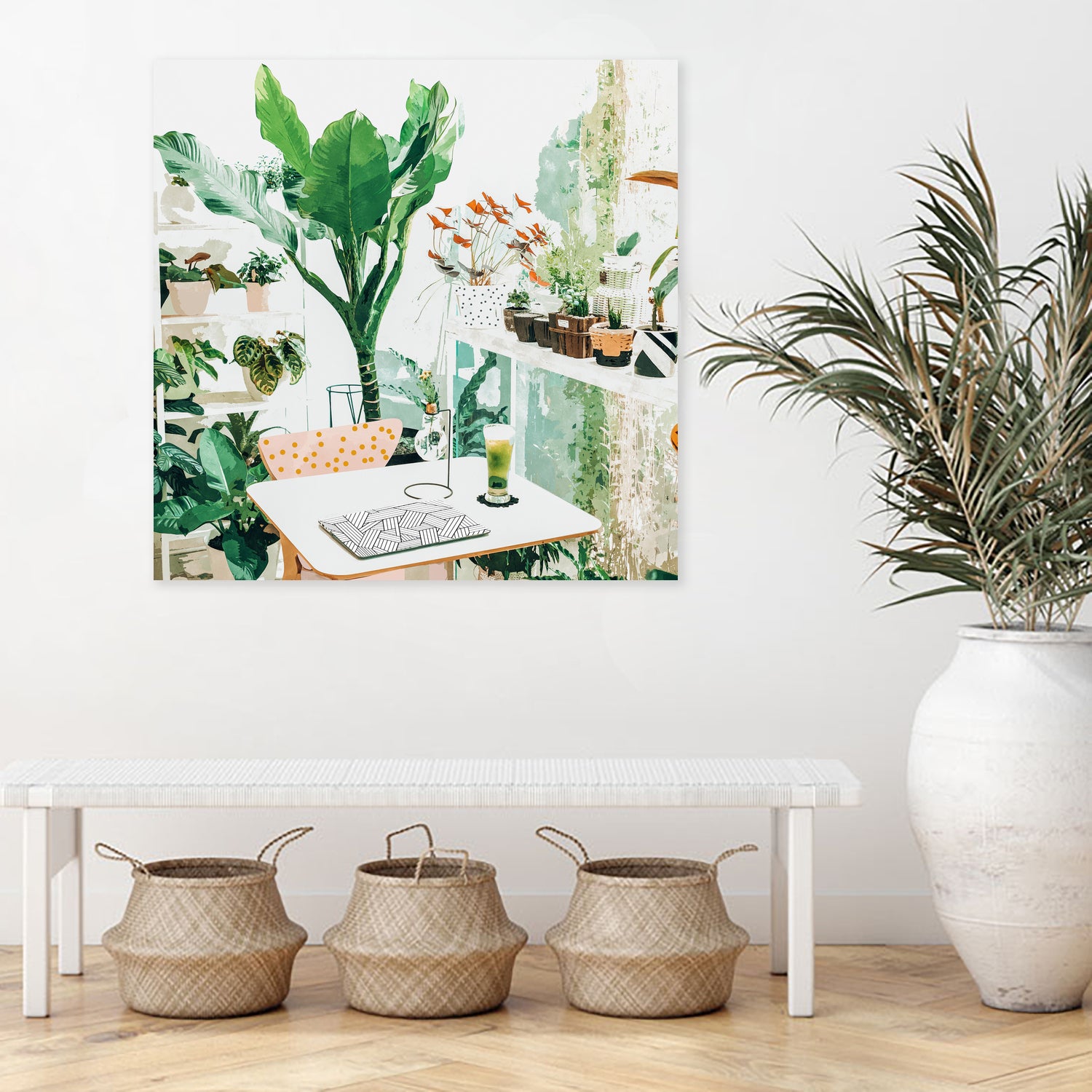 Junglow, Urban Jungle Botanical Home decor, Tropical Plants by Uma Gokhale on GIANT ART - green digital painting