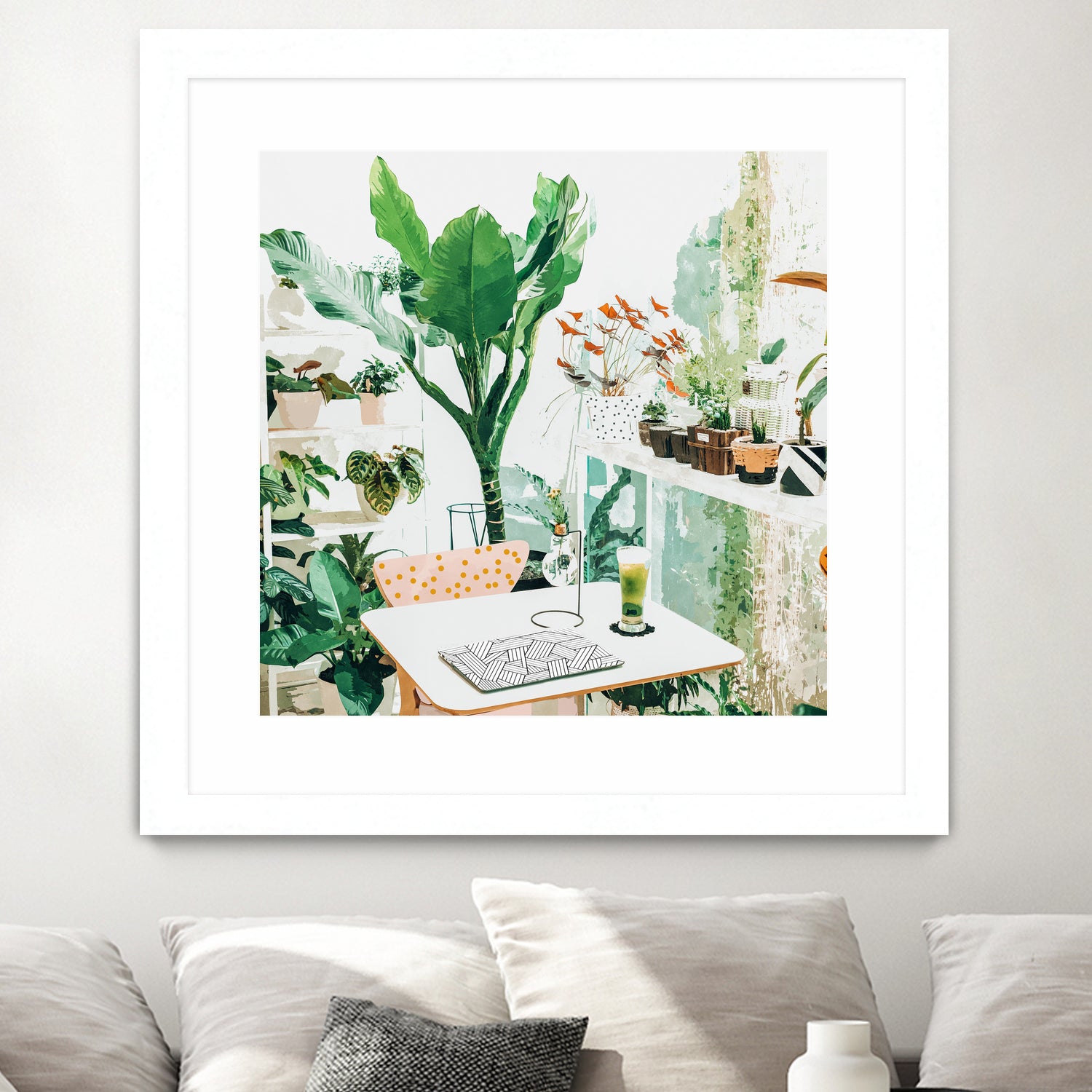 Junglow, Urban Jungle Botanical Home decor, Tropical Plants by Uma Gokhale on GIANT ART - green digital painting