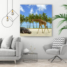 giraffe and hippo by Artem Avetisyan on GIANT ART - brown photo illustration