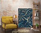 Teal Navy Blue Gold Marble #1 #decor #art by Anita & Bella Jantz on GIANT ART - blue digital painting