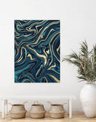 Teal Navy Blue Gold Marble #1 #decor #art by Anita & Bella Jantz on GIANT ART - blue digital painting
