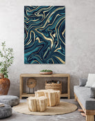 Teal Navy Blue Gold Marble #1 #decor #art by Anita & Bella Jantz on GIANT ART - blue digital painting