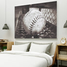 Softball on the Bench in Sepia by Leah McPhail on GIANT ART - brown photo illustration