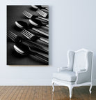 Black plastic cutlery by Studio OMG on GIANT ART - black photo illustration