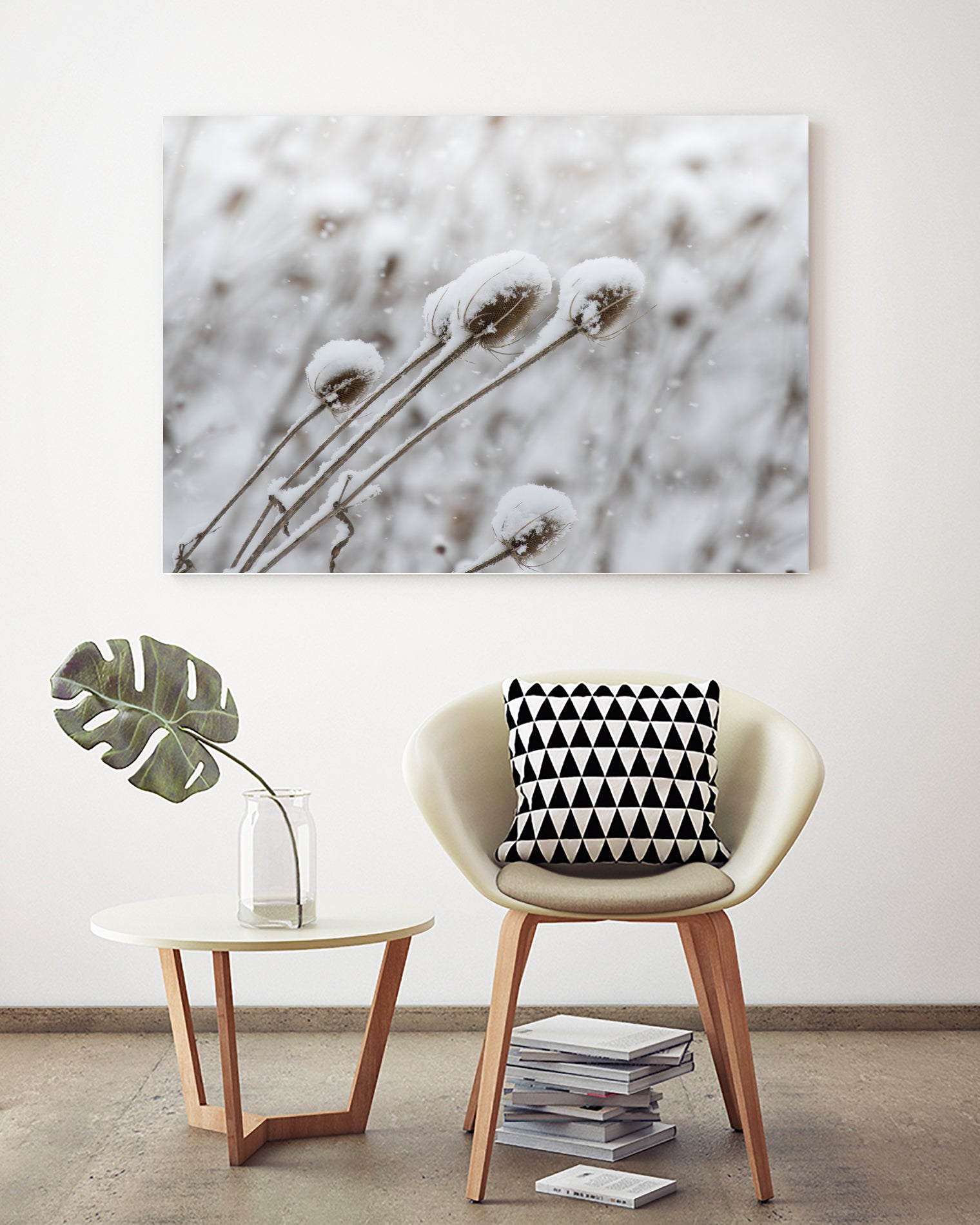 Snow on Thistle by Arlene Carley on GIANT ART - white photo manipulation