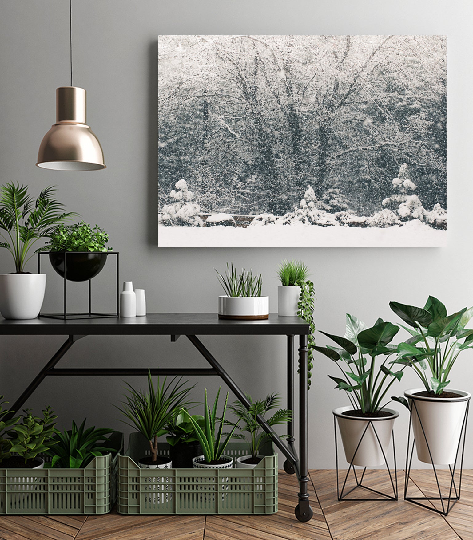 Snowfall in the Forest by Arlene Carley on GIANT ART - green photo manipulation