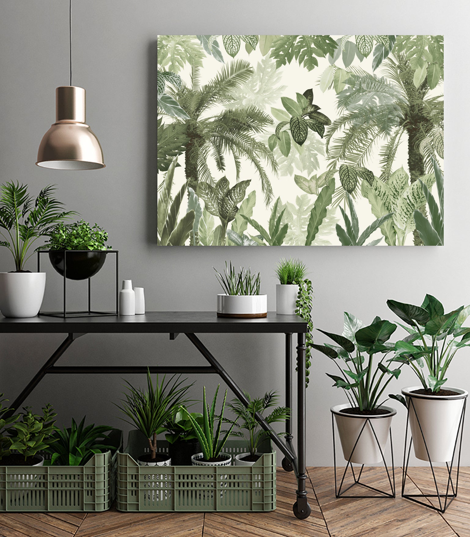 Modern Vintage Tropical Jungle Leaves 1 by Anitas Bellas Art on GIANT ART - coastal