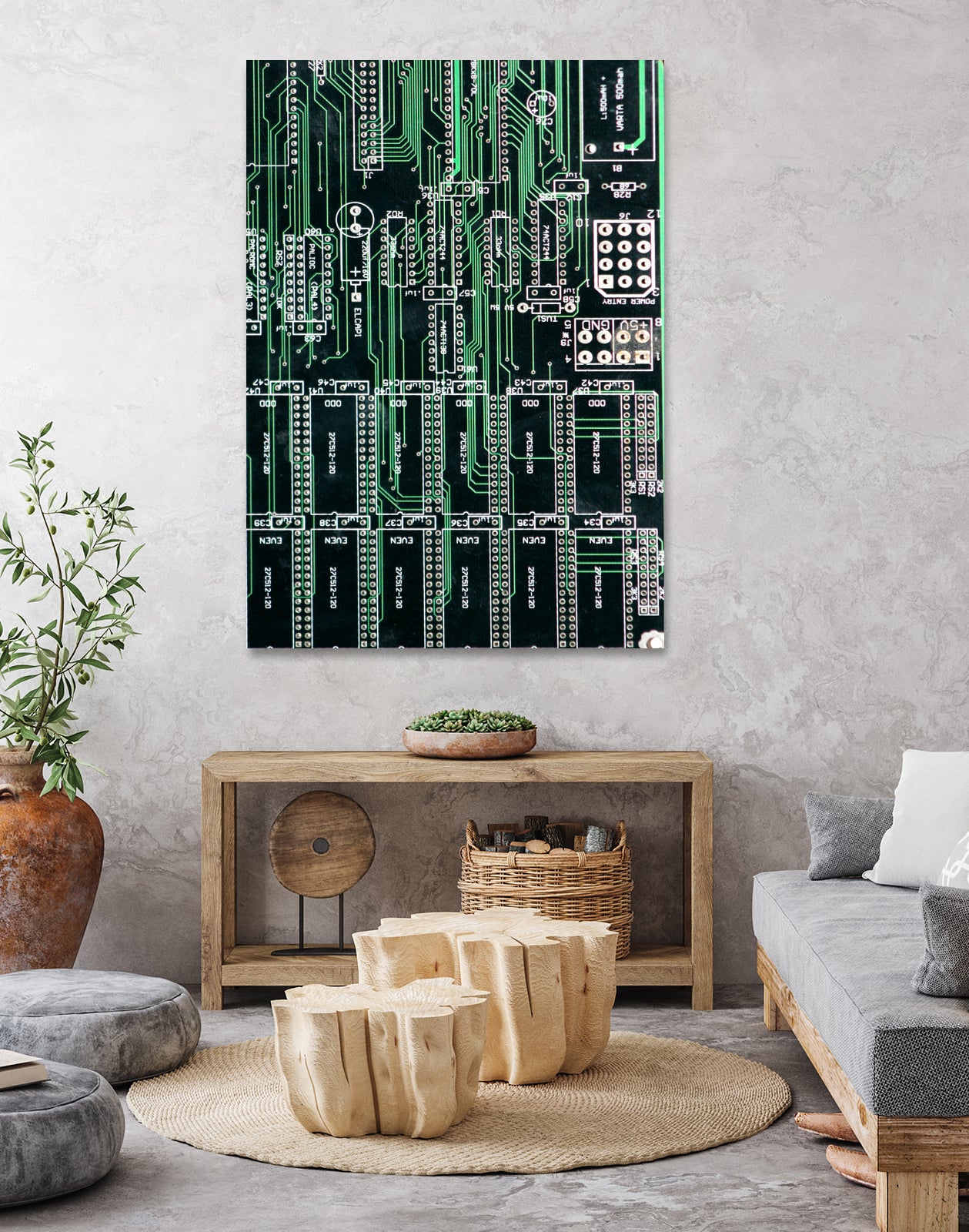 Printed circuit board circuits by Wiguna Asmorohadi on GIANT ART - green vector illustration