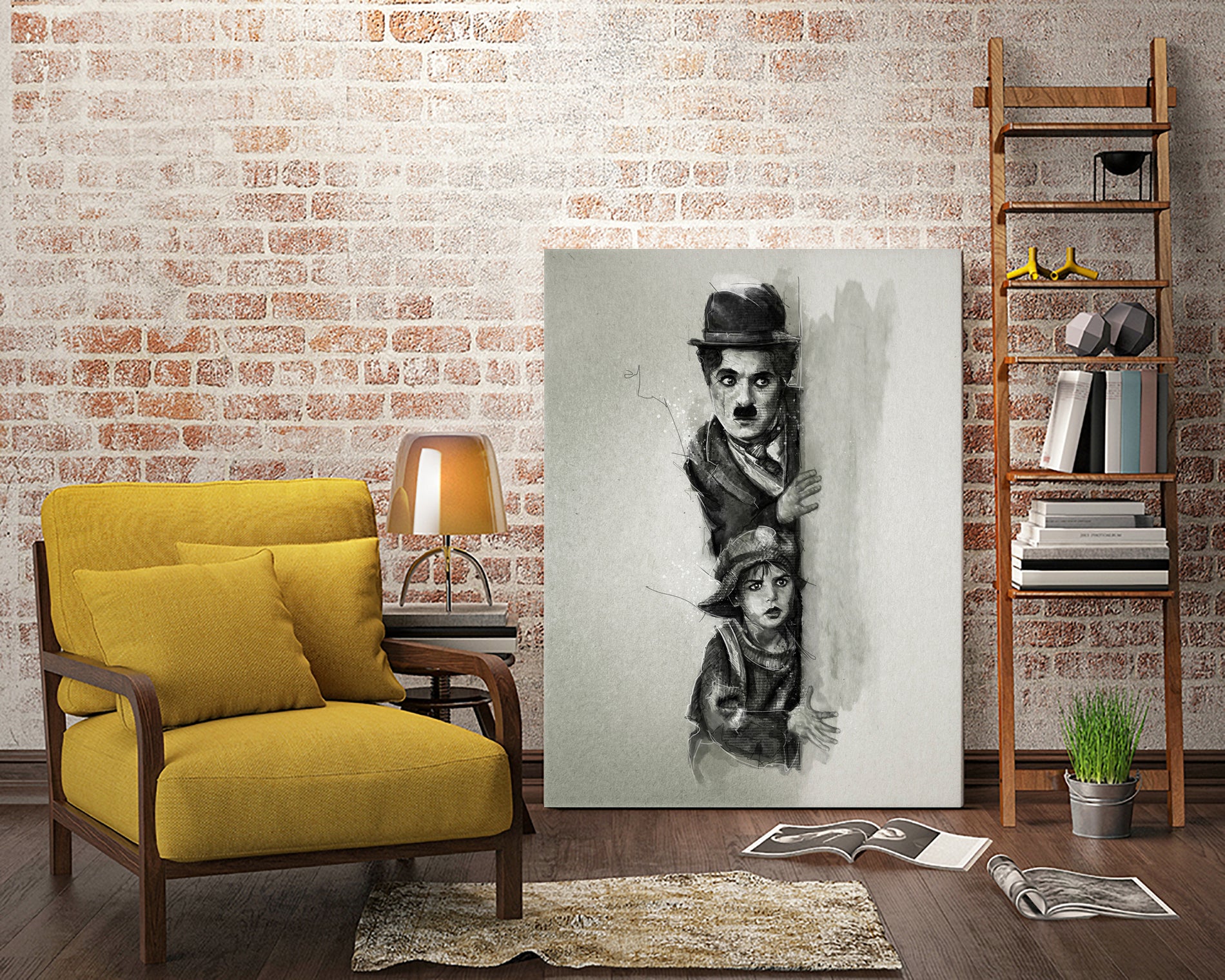 Charlie Chaplin - The Kid by Claudio Tosi on GIANT ART - black digital painting