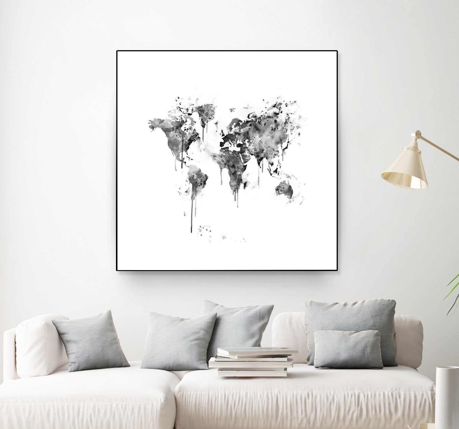 World Map by Monn Print on GIANT ART - white digital painting