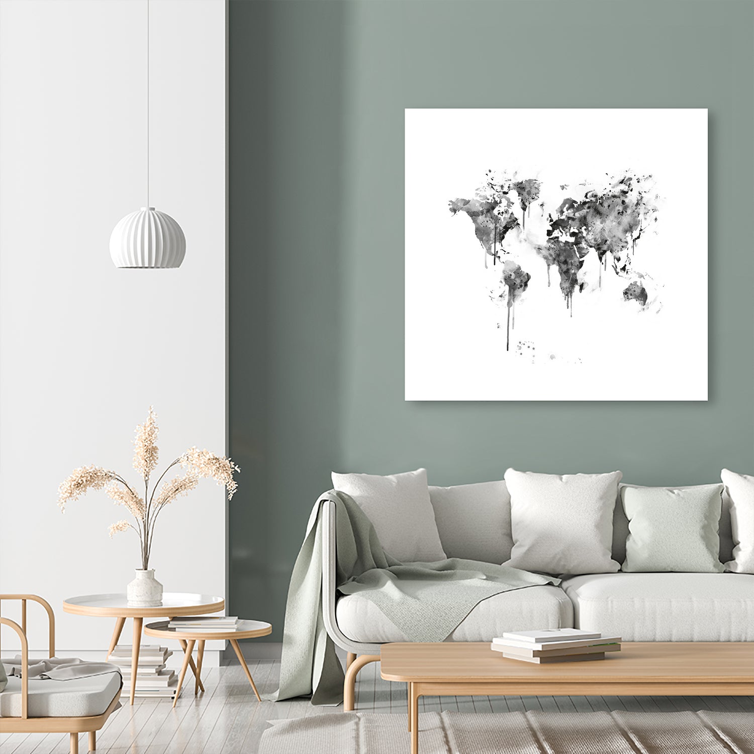 World Map by Monn Print on GIANT ART - white digital painting