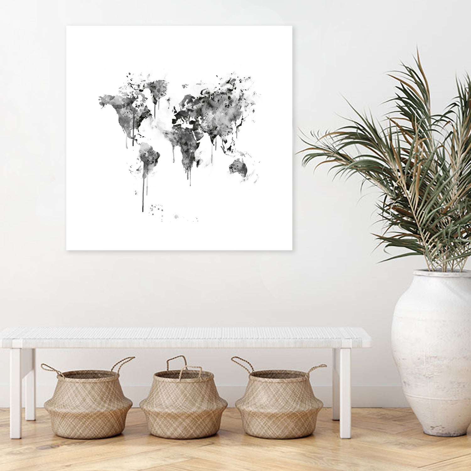 World Map by Monn Print on GIANT ART - white digital painting