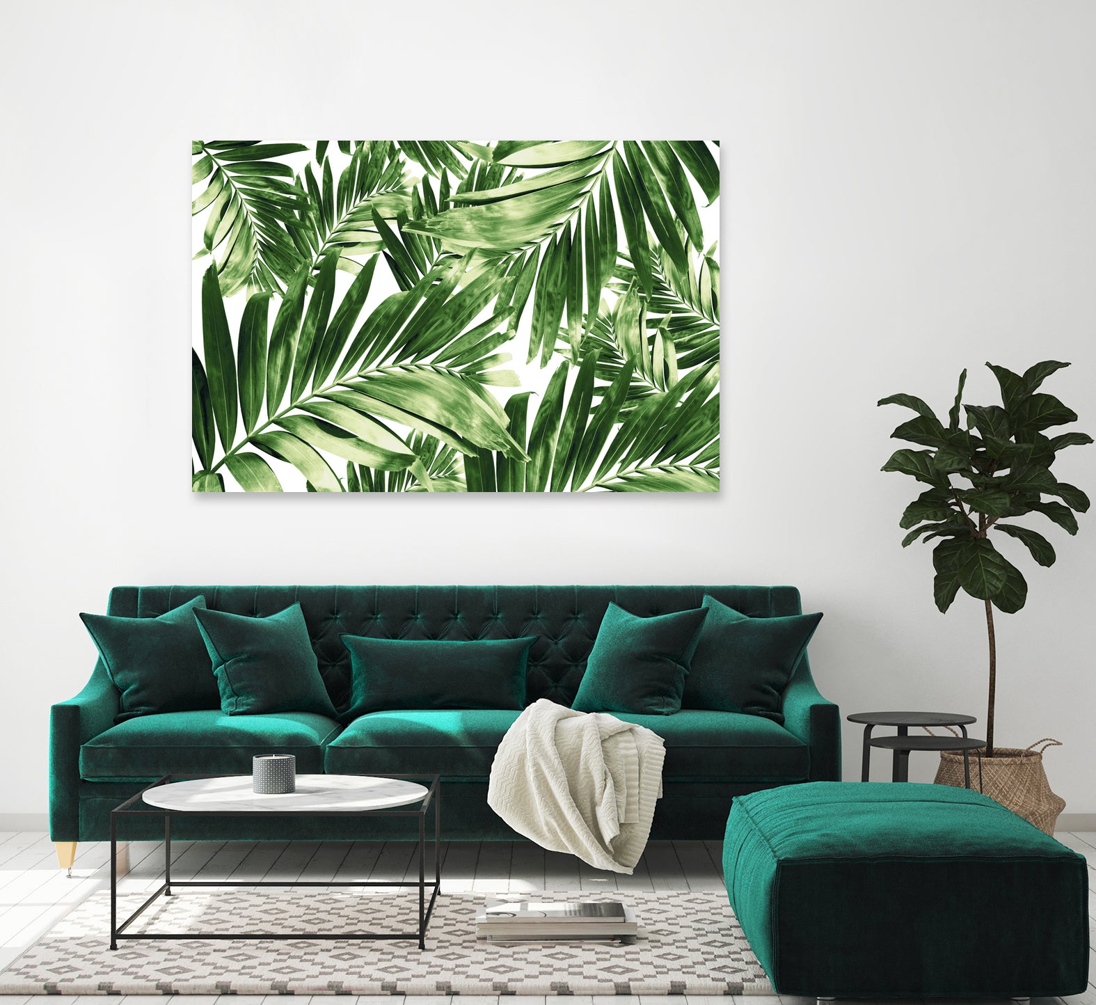 Palm Leaves Pattern Love 2 by Anitas Bellas Art on GIANT ART - coastal