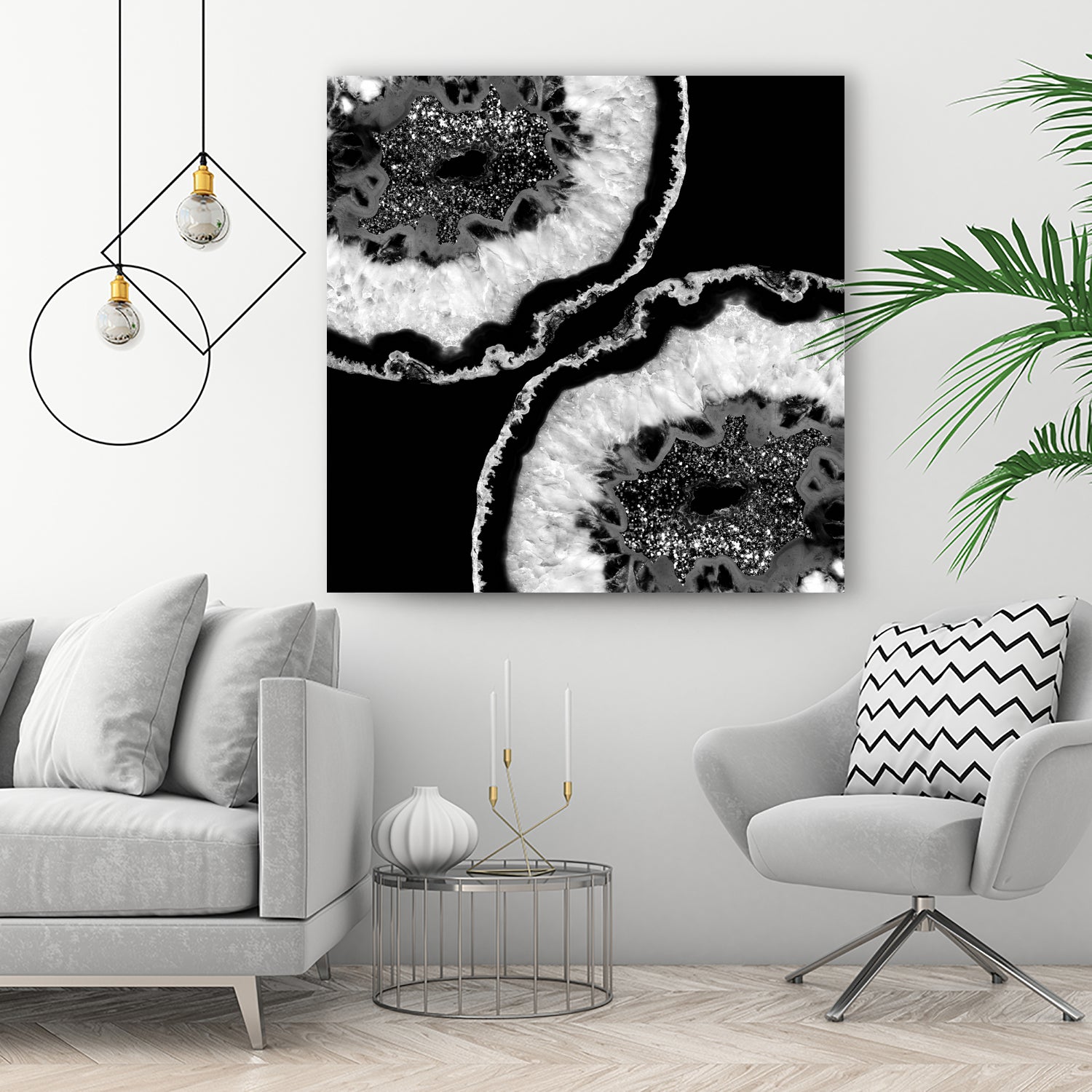 Gray Black White Agate Glitter Glamor #7 #gem #decor #art by Anita & Bella Jantz on GIANT ART - black photo illustration