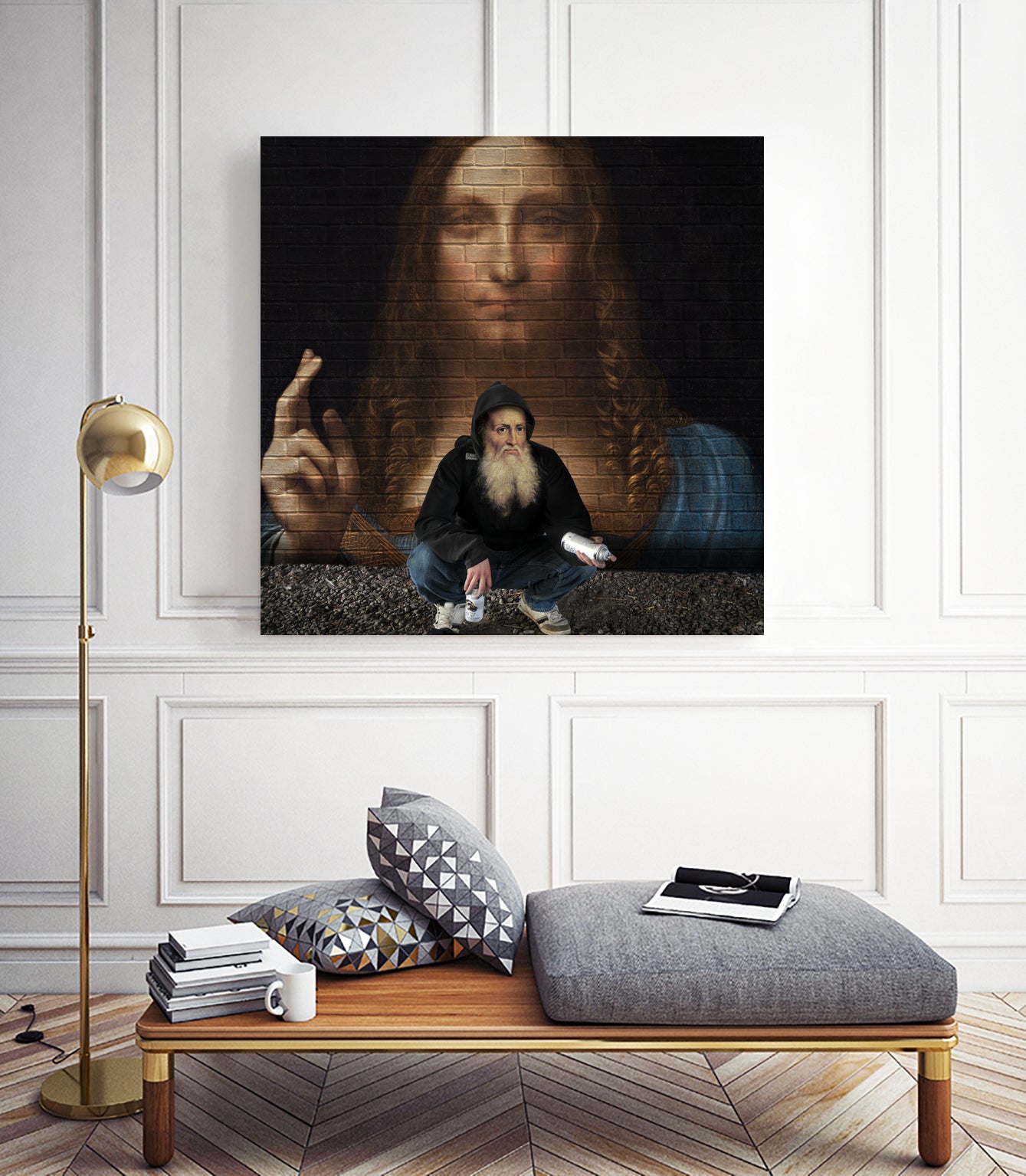 Street Art (Leonardo da Vinci) by Mehmet Geren on GIANT ART - brown photo manipulation