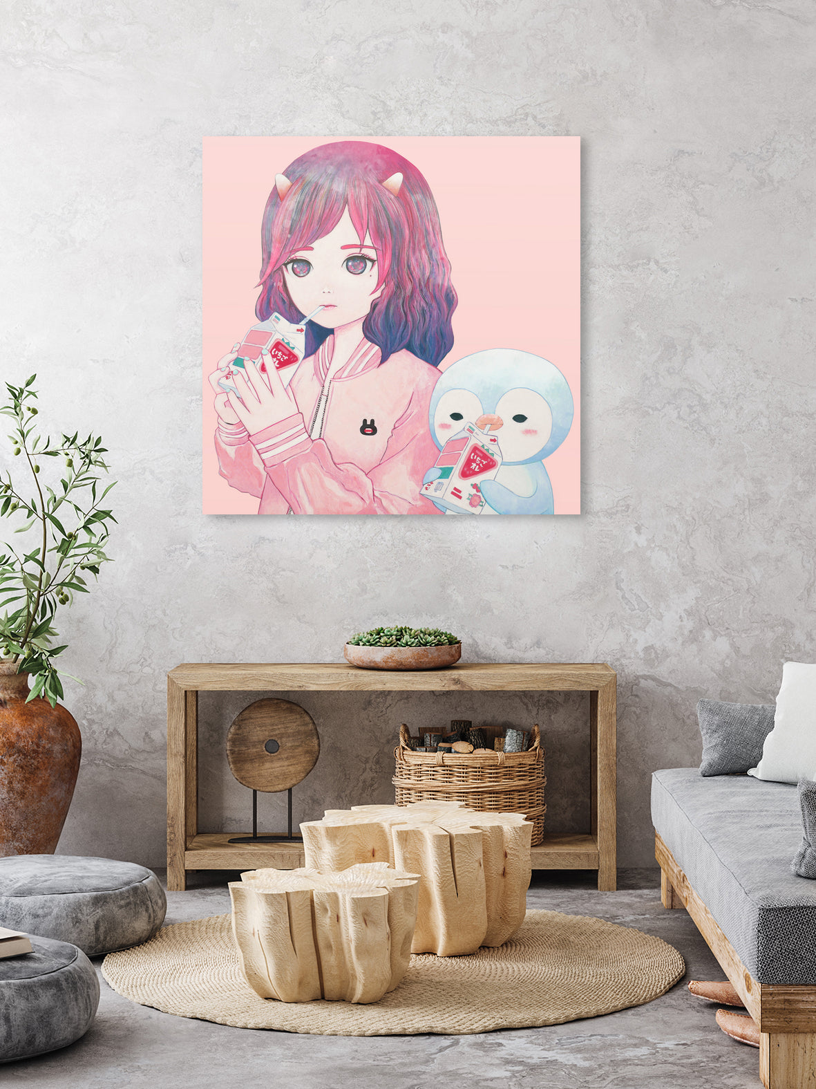 iCHiGO FRIENDS by Kaoru Hasegawa on GIANT ART - pink cartooning