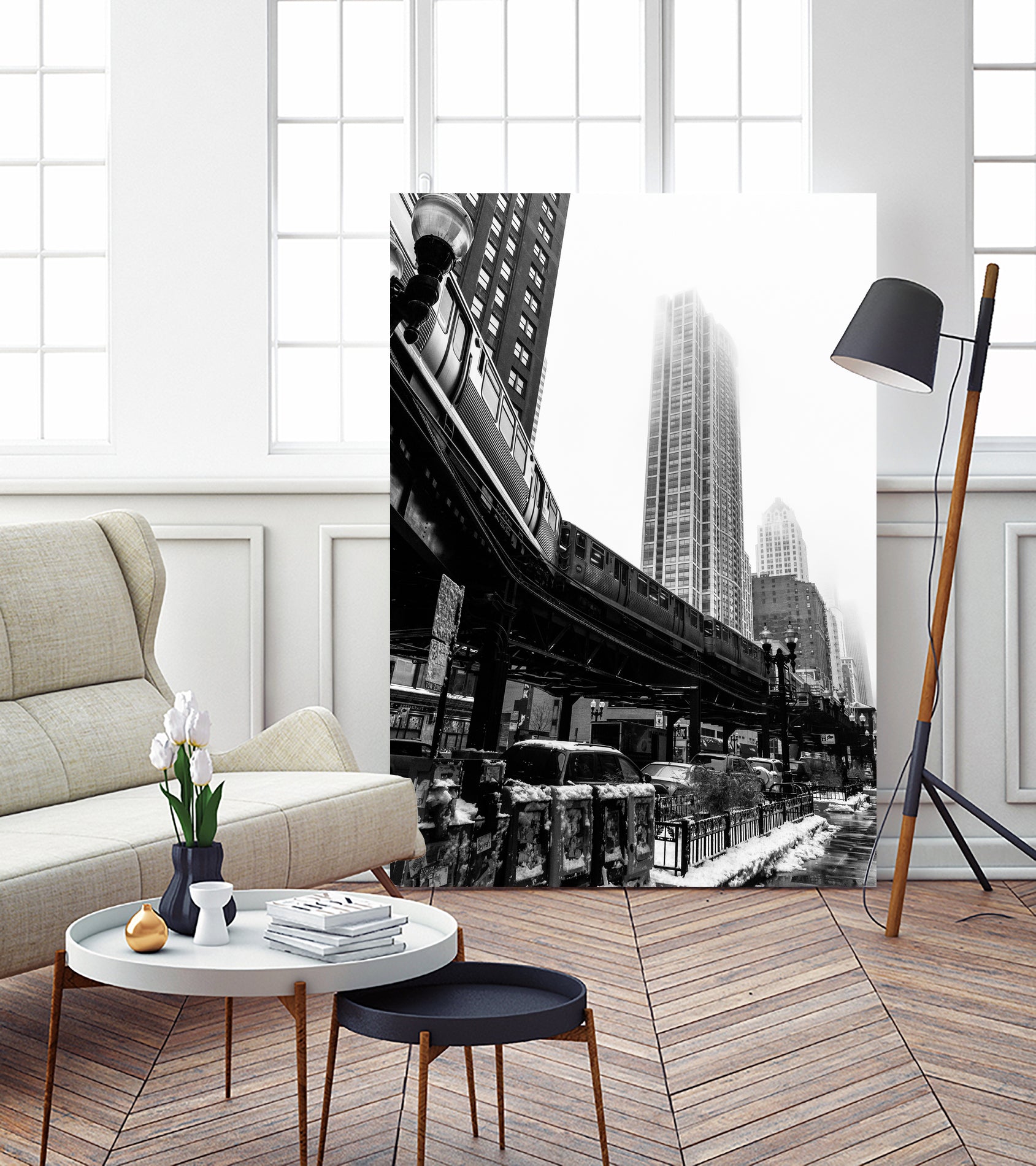 Chicago Train by Morten Holbein on GIANT ART - black photo illustration